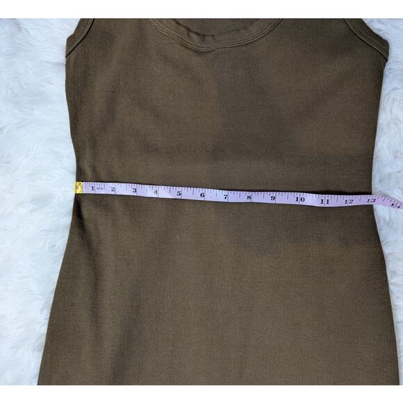T.LA Ribbed Cutout Bodycon Midi Dress Brown Tank Style Size Small - Picture 11 of 16